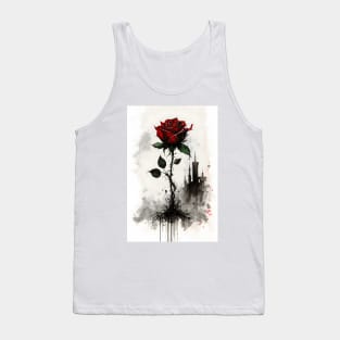 Red Goth Gothic Red Rose Dark Romance Tank Top